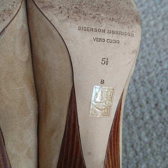 Sigerson Morrison Tan and Black booties size 5.5 - Picture 8 of 14